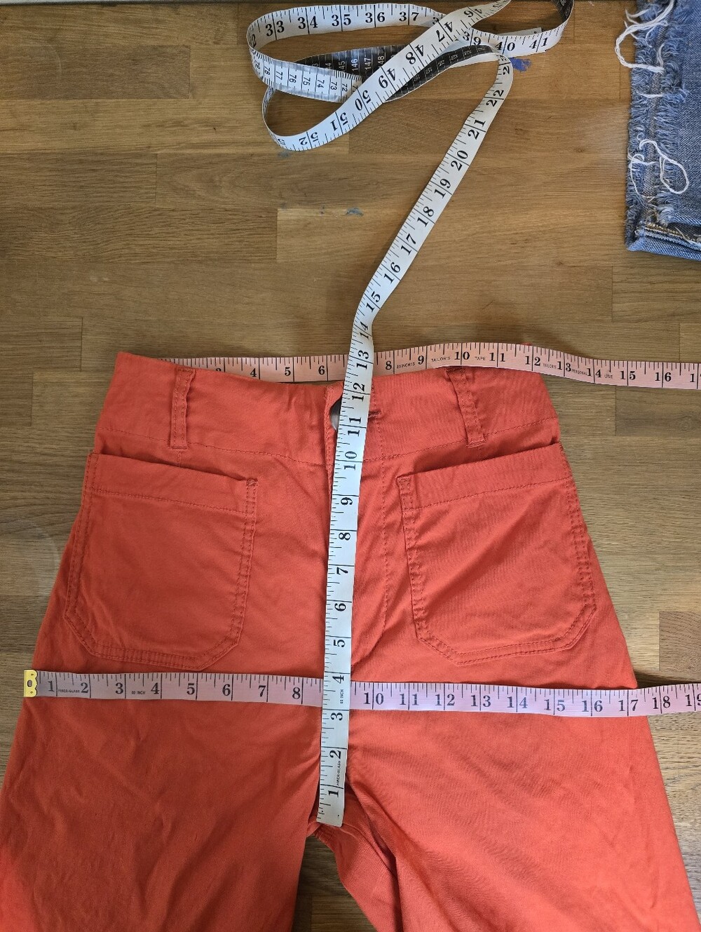 Anthropologie Maeve The Colette Wide Leg Pants Orange 26 Magic Fabric Crop - Picture 10 of 12